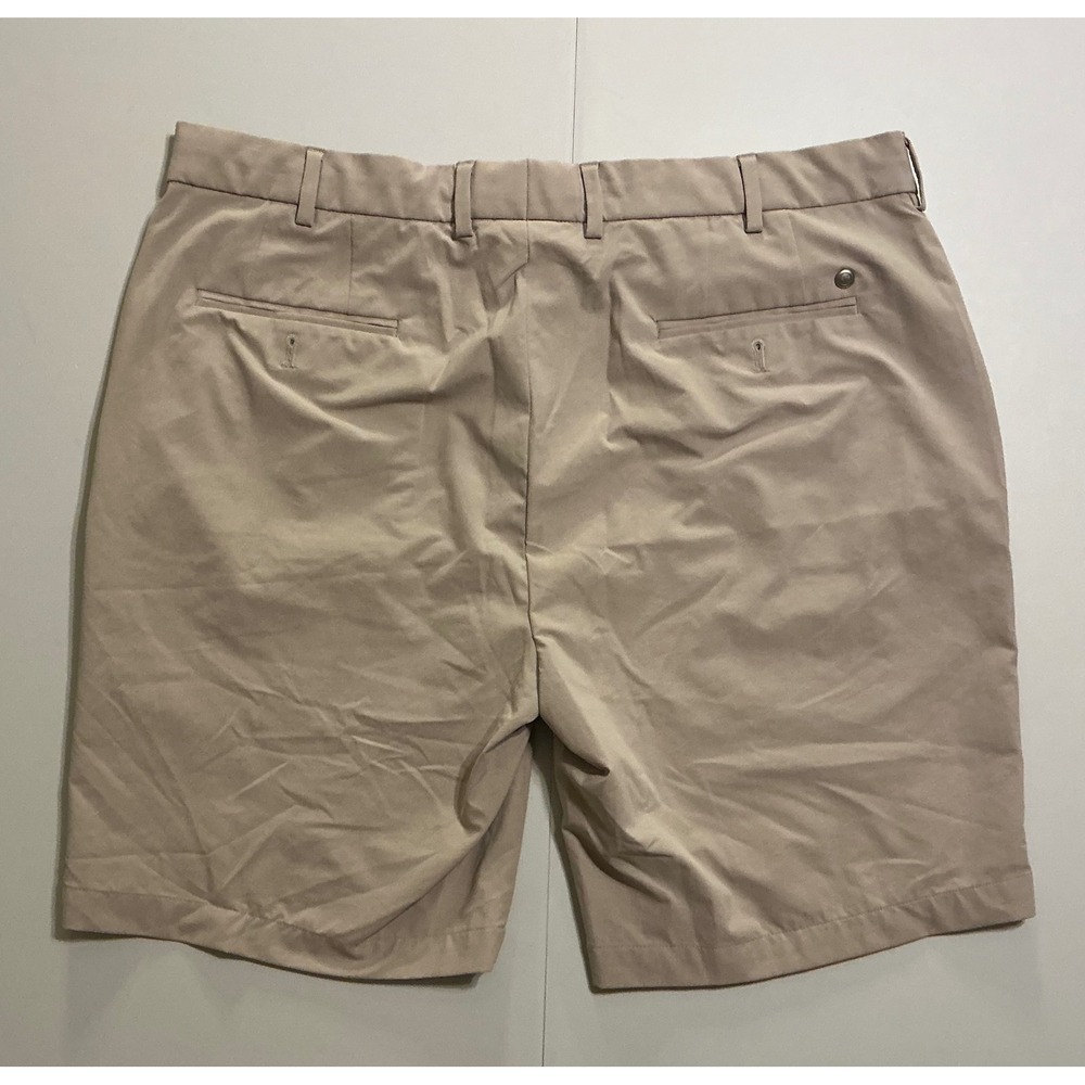 Peter Millar Crown Crafted Mens 38 Khaki Tan Performance Golf Shorts Preppy - Picture 2 of 8